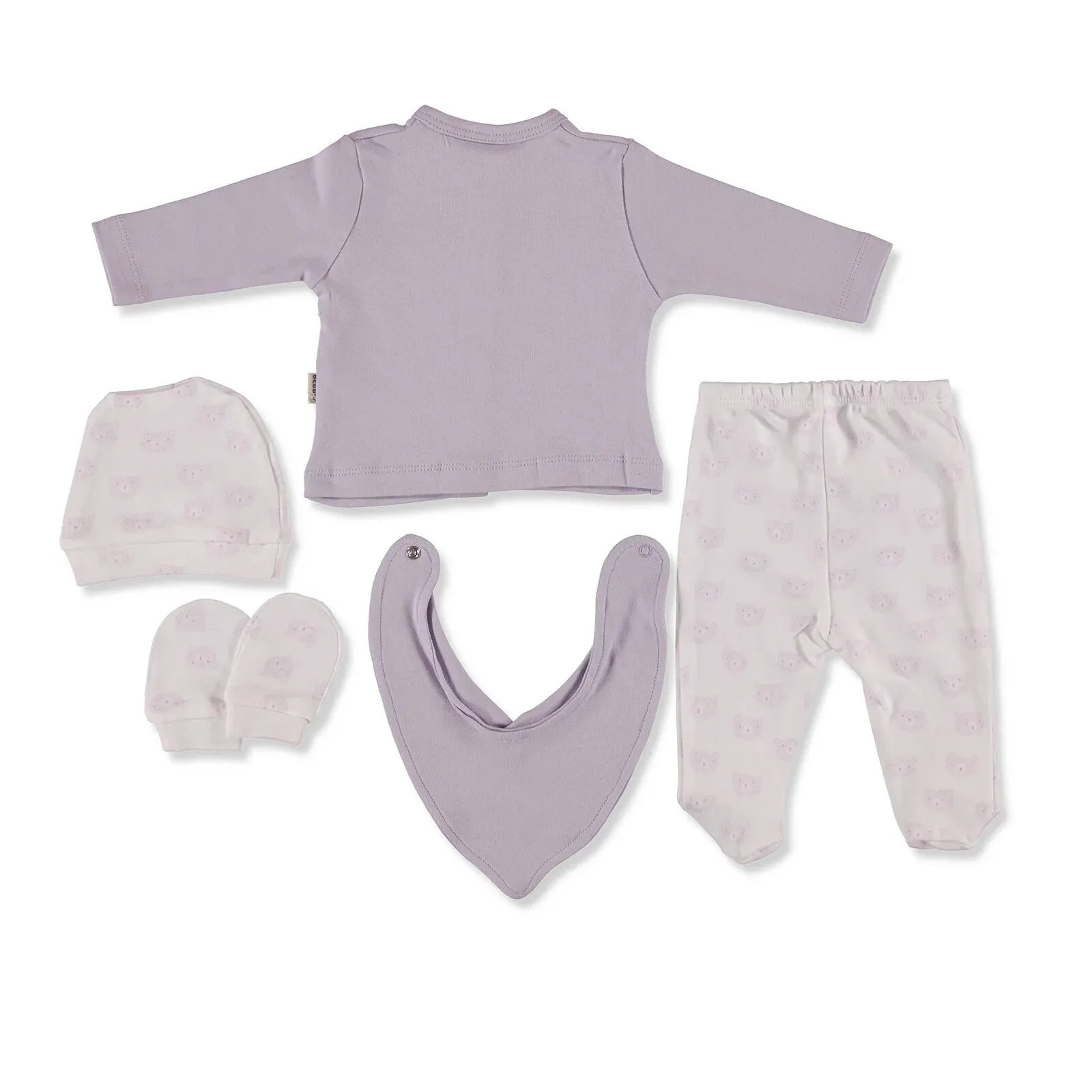 Bebbek Baby Girl 5 Pcs Newborn Starter Set - Lilac