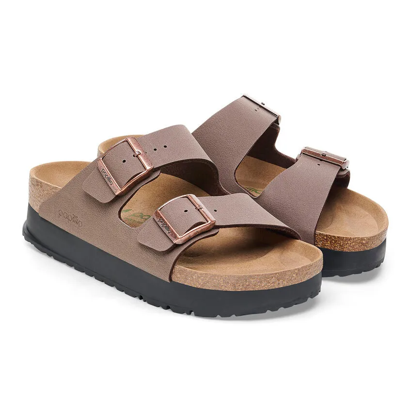 'Birkenstock' Women's Arizona Flex Platform Birko-Flor Sandal - Mocha