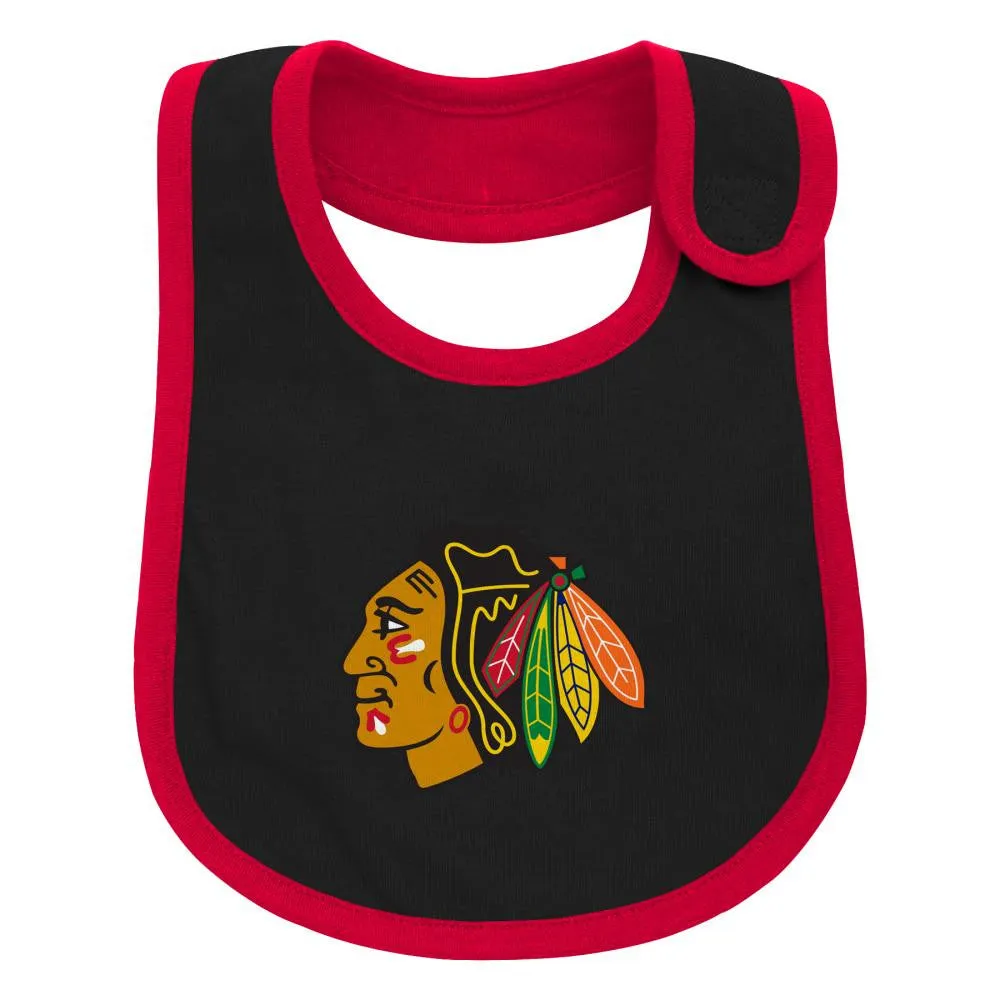 Blackhawks Baby Onesie, Bib and Bootie Set