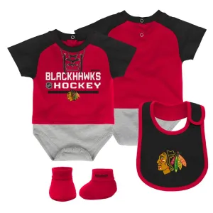 Blackhawks Baby Onesie, Bib and Bootie Set