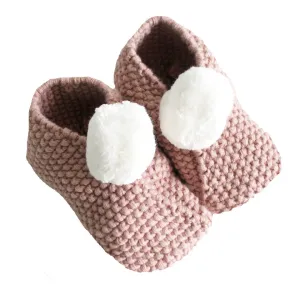 Blossom Cotton Pom Pom Baby Booties Slippers