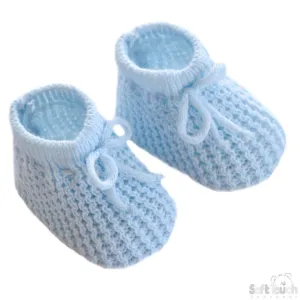 Blue Acrylic Baby Bootees S401-B