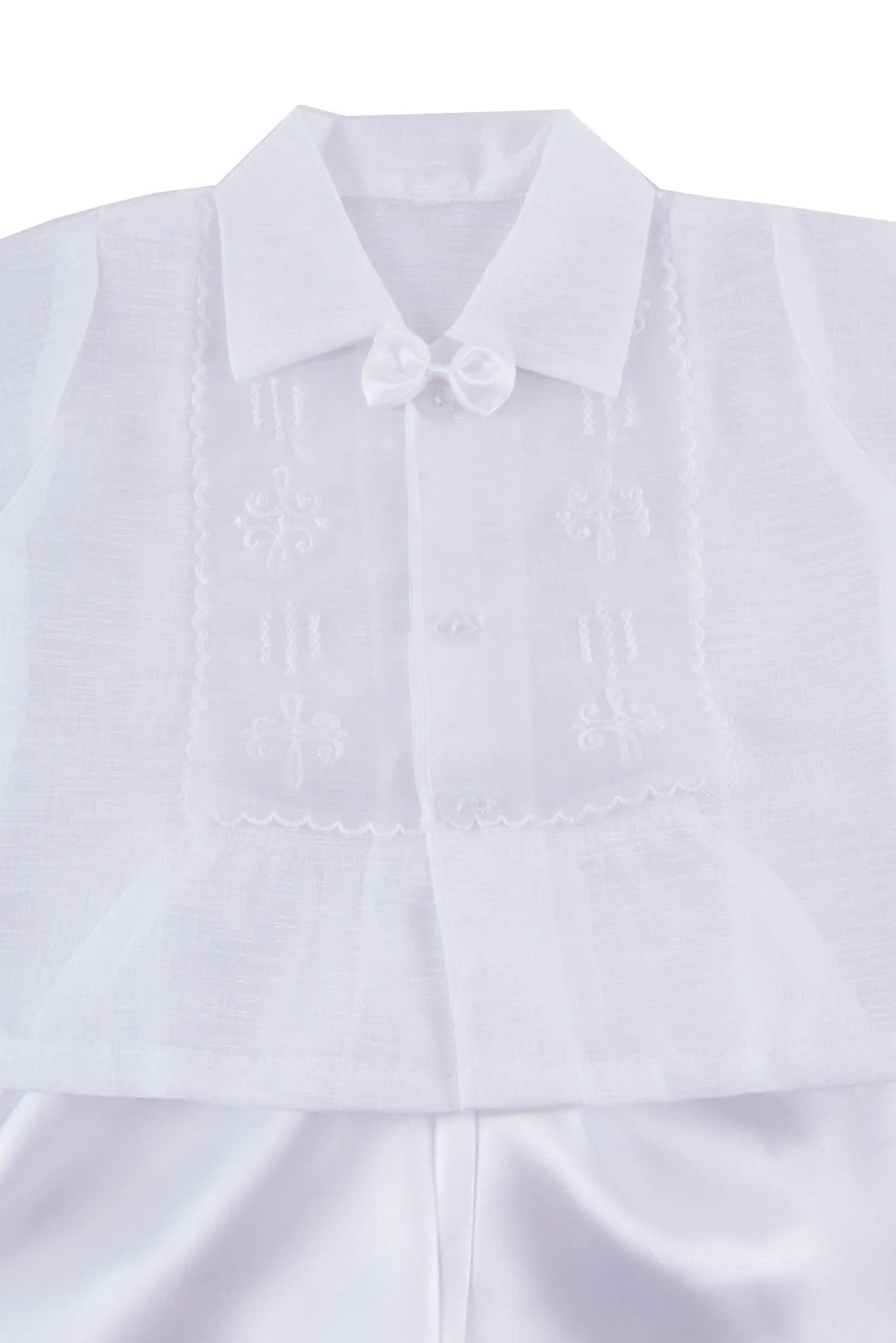 BS01 - Boys' Baptism Barong Set White