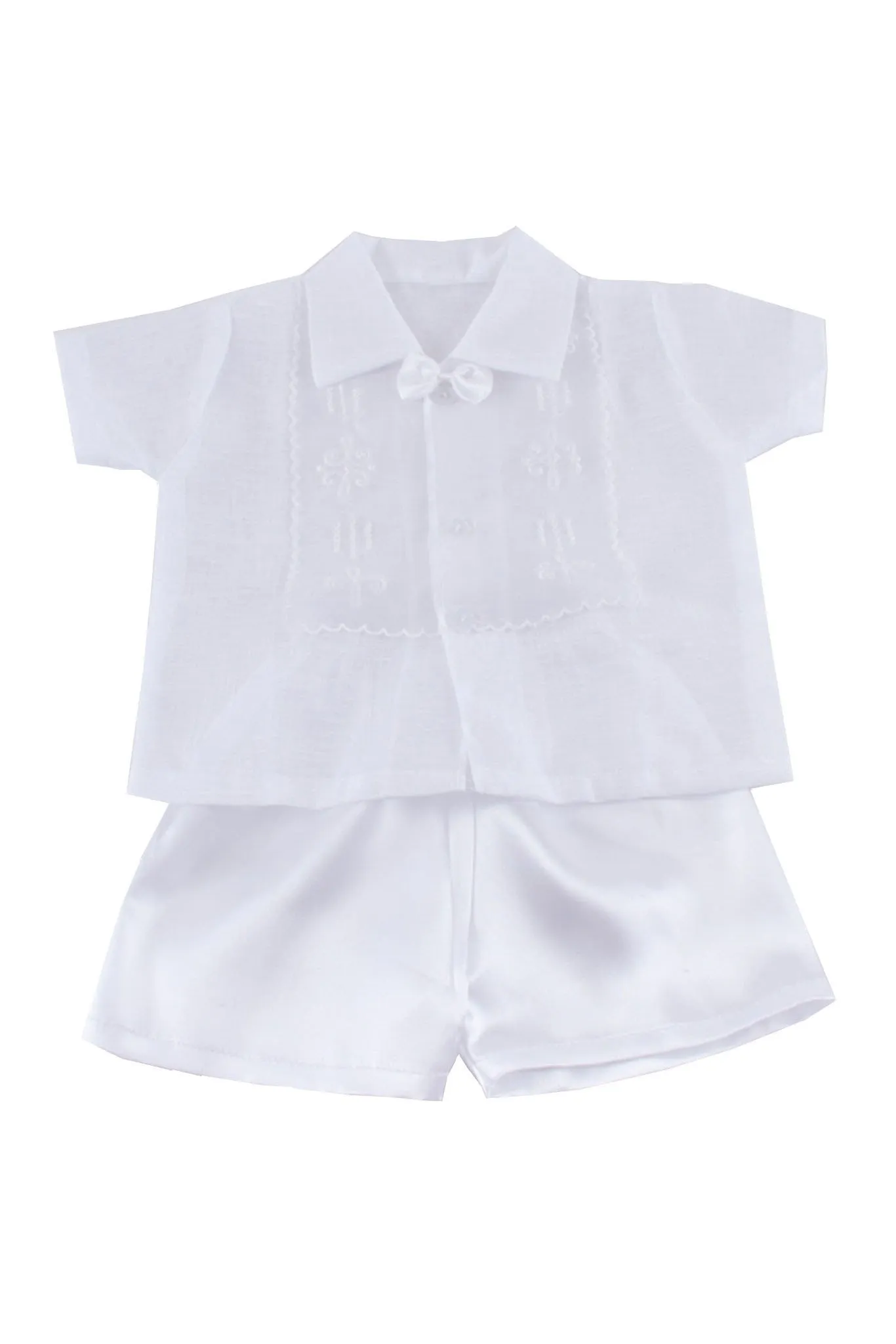 BS01 - Boys' Baptism Barong Set White