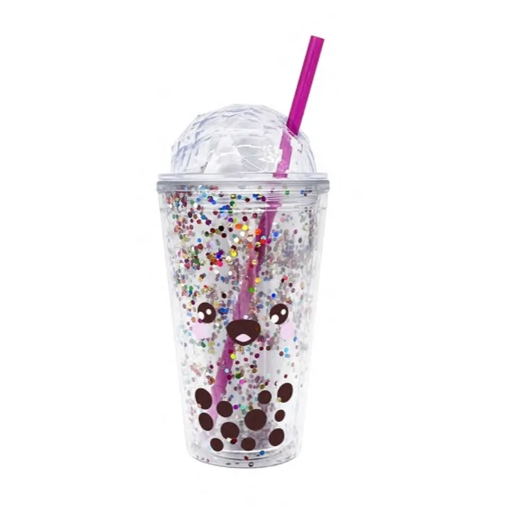 Bubble Tea Glitter Reusable Cup