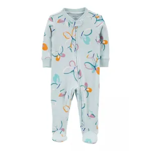 Butterfly Print Footed Baby Sleepsuit