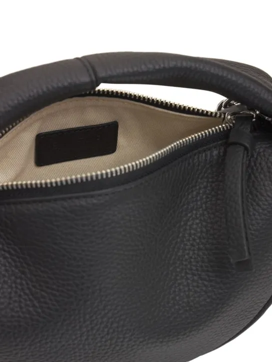 BY FAR   Baby Cush flat leather top handle bag 