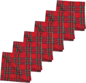 C & F Quilted Products Arlington Tartan Plaid Christmas Cloth Napkin-Set of 6