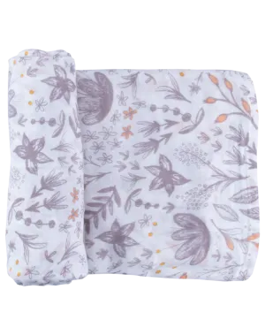 Captain Silly Pants - Single Swaddle Blanket - Blushing Blossoms