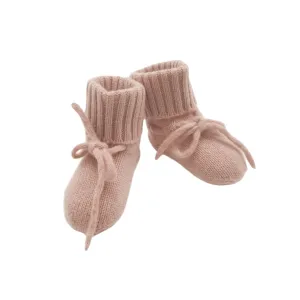 Cashmere Fine Knit Booties Pink