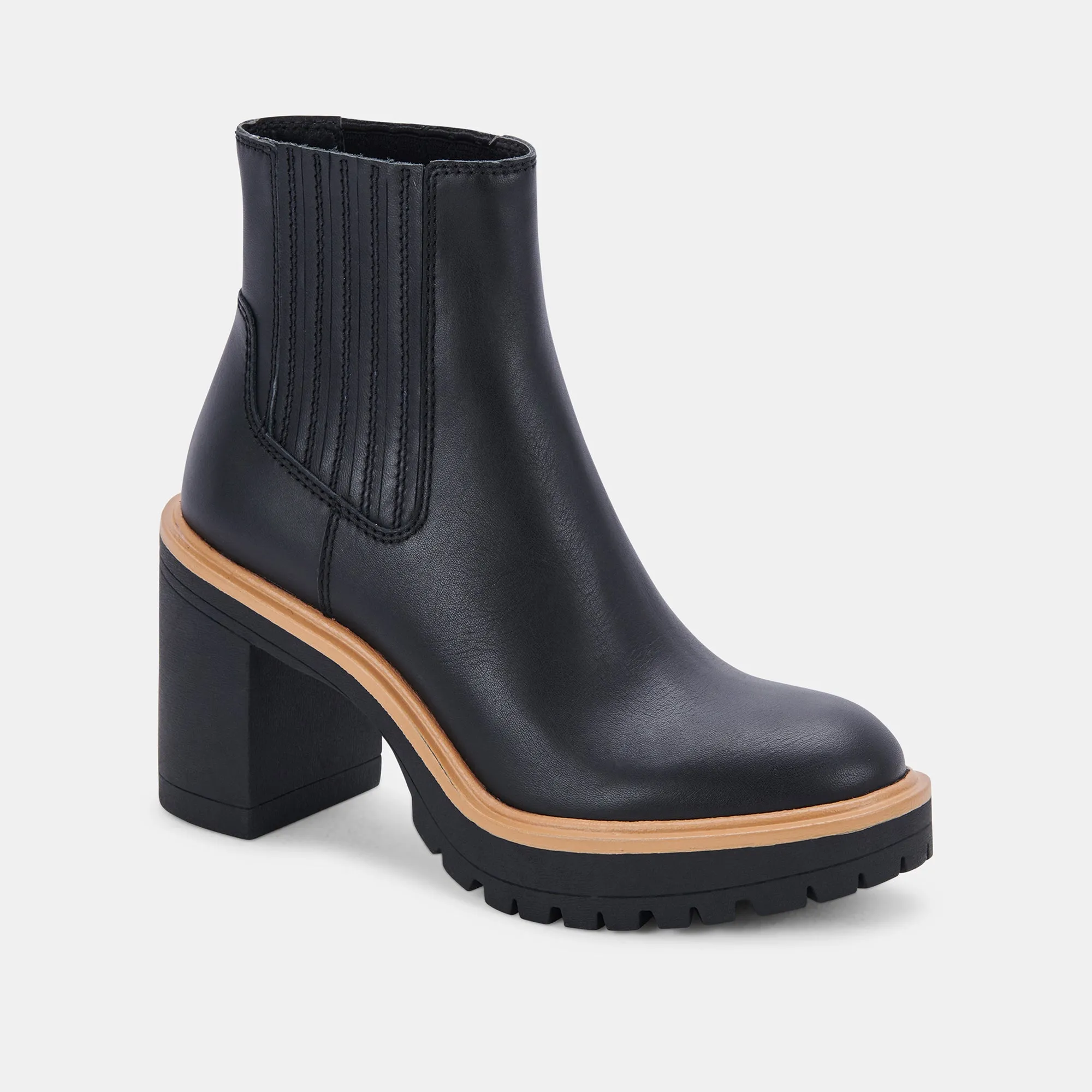 CASTER H2O BOOTIES ONYX LEATHER - re:vita