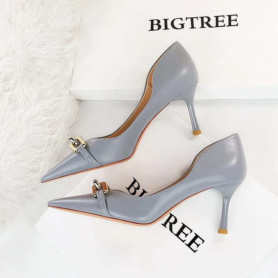 Chain Detail Stiletto Heeled Pumps