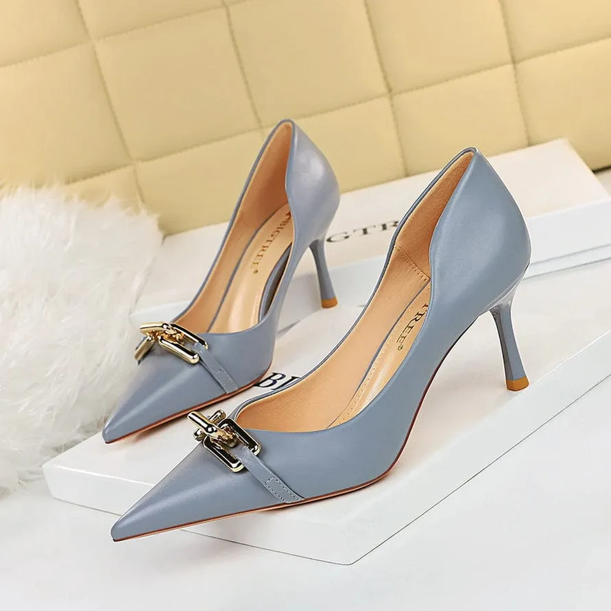 Chain Detail Stiletto Heeled Pumps