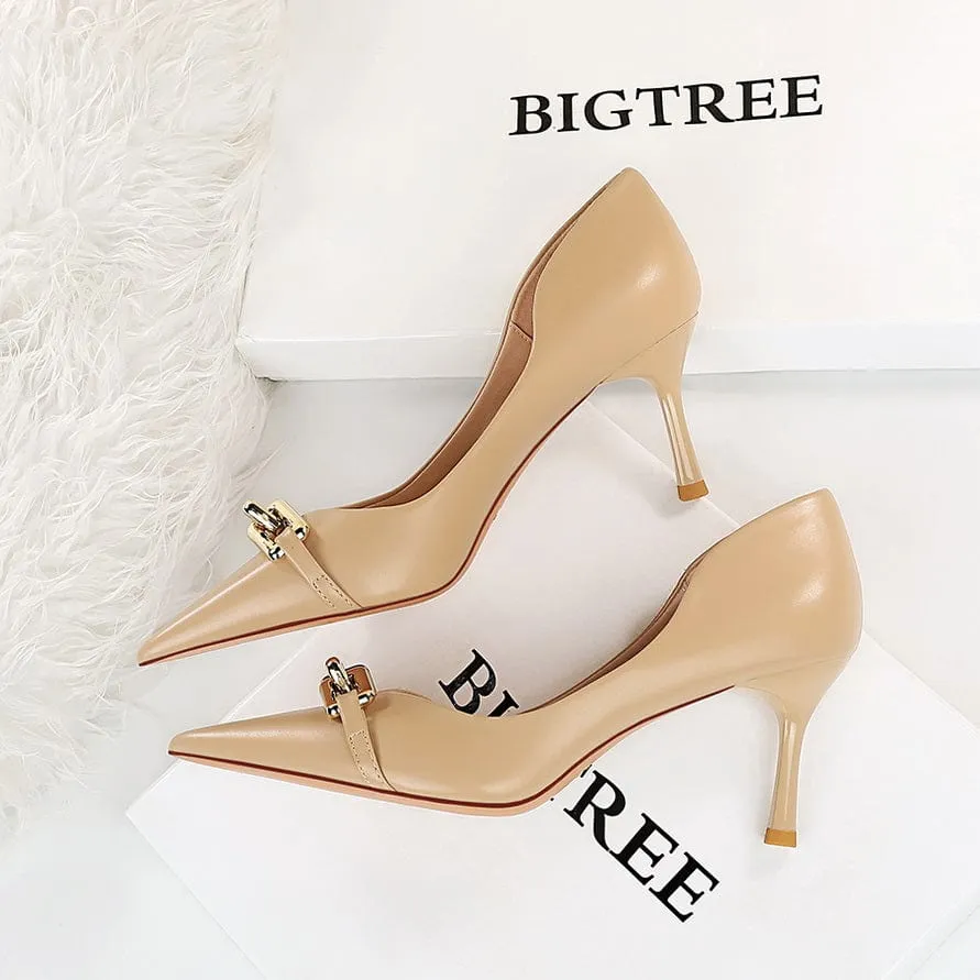 Chain Detail Stiletto Heeled Pumps