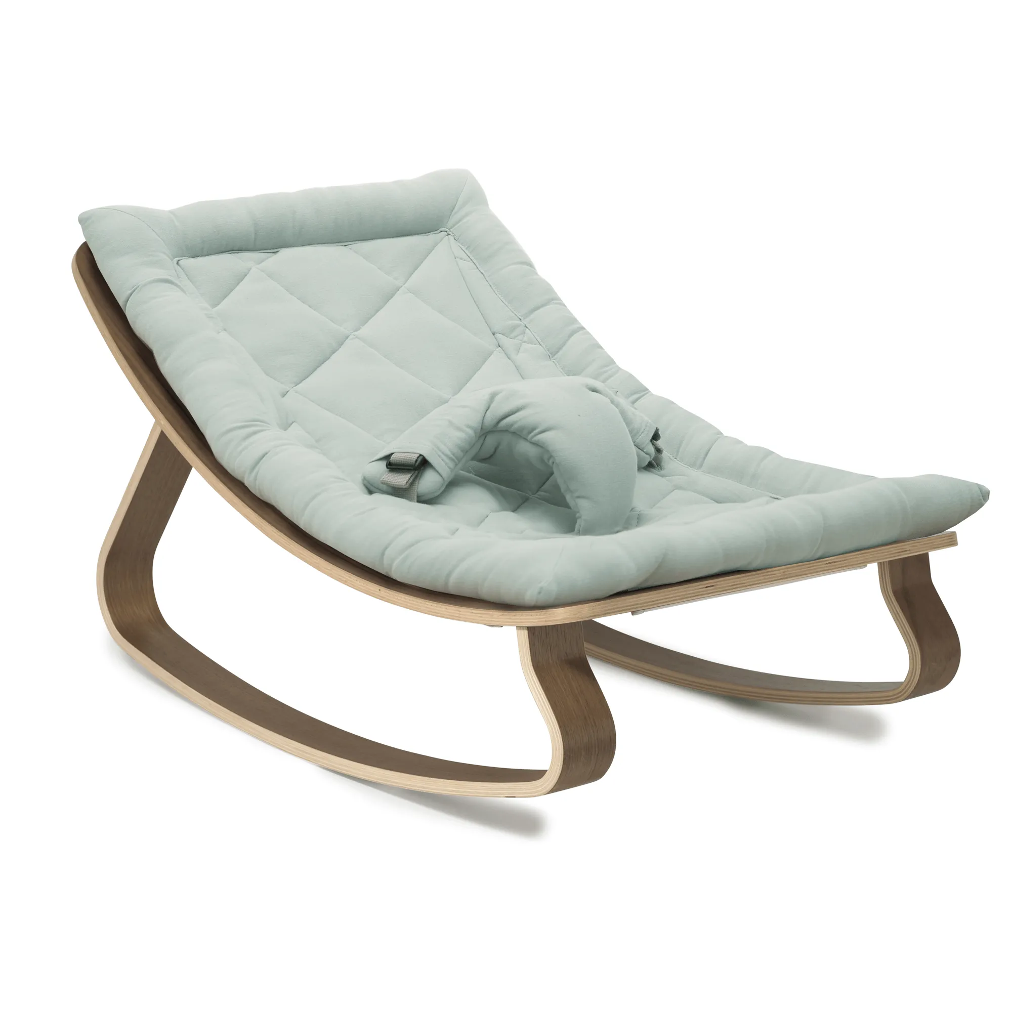 Charlie Crane LEVO Baby Rocker - Walnut with Farrow Cushion