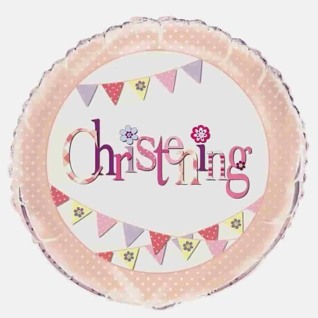 Christening - Foil Balloon - Pink