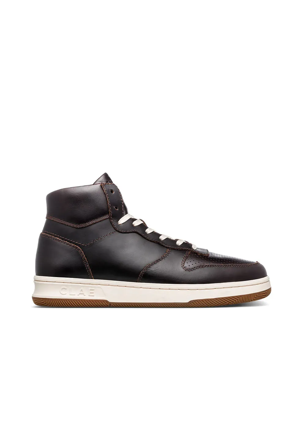 CLAE Malone Mid In Walrus Brown Leather