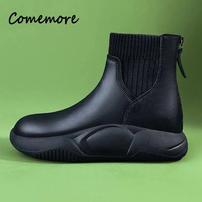 Comemore Platform Flats Sports Chelsea Boots B43210