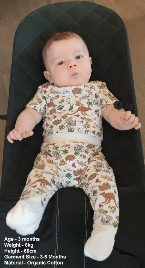 Comfy Baby Pants - 100% Organic Cotton - Native Aussie Animals