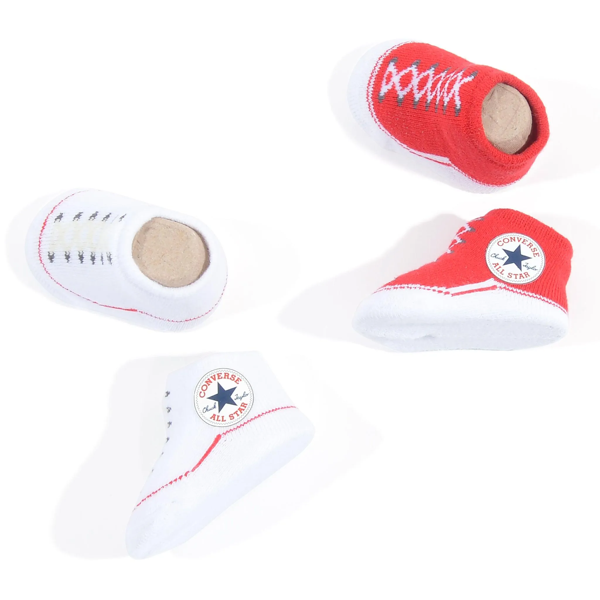 Converse Infant Chuck Taylor Red & White Booties - 2 Pack