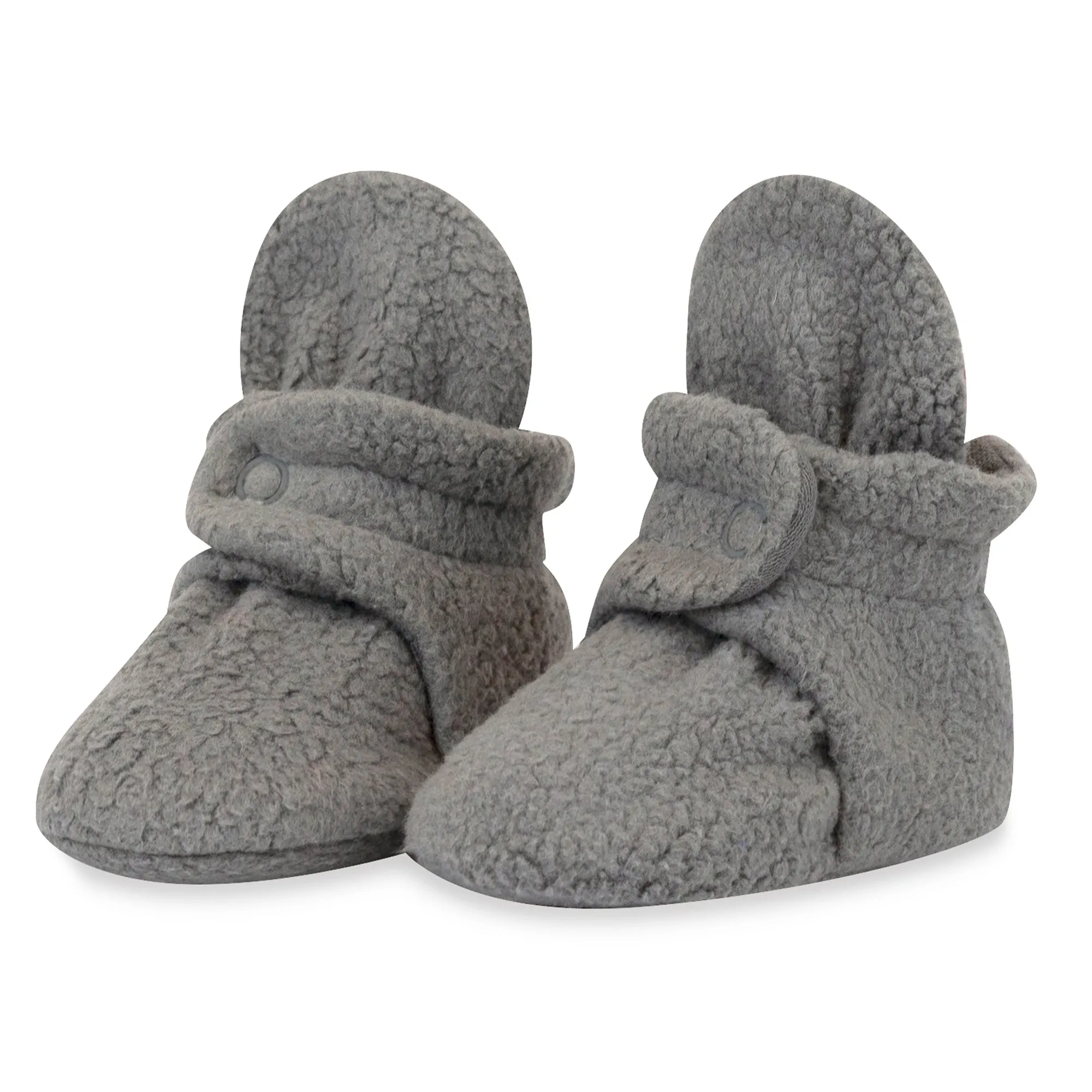 Cozie Fleece Baby Bootie 3 Pack - Gray/Black/Heather Gray