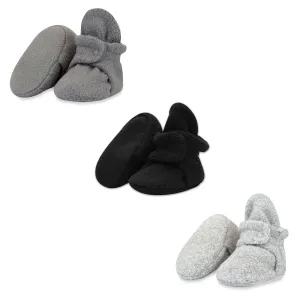 Cozie Fleece Baby Bootie 3 Pack - Gray/Black/Heather Gray