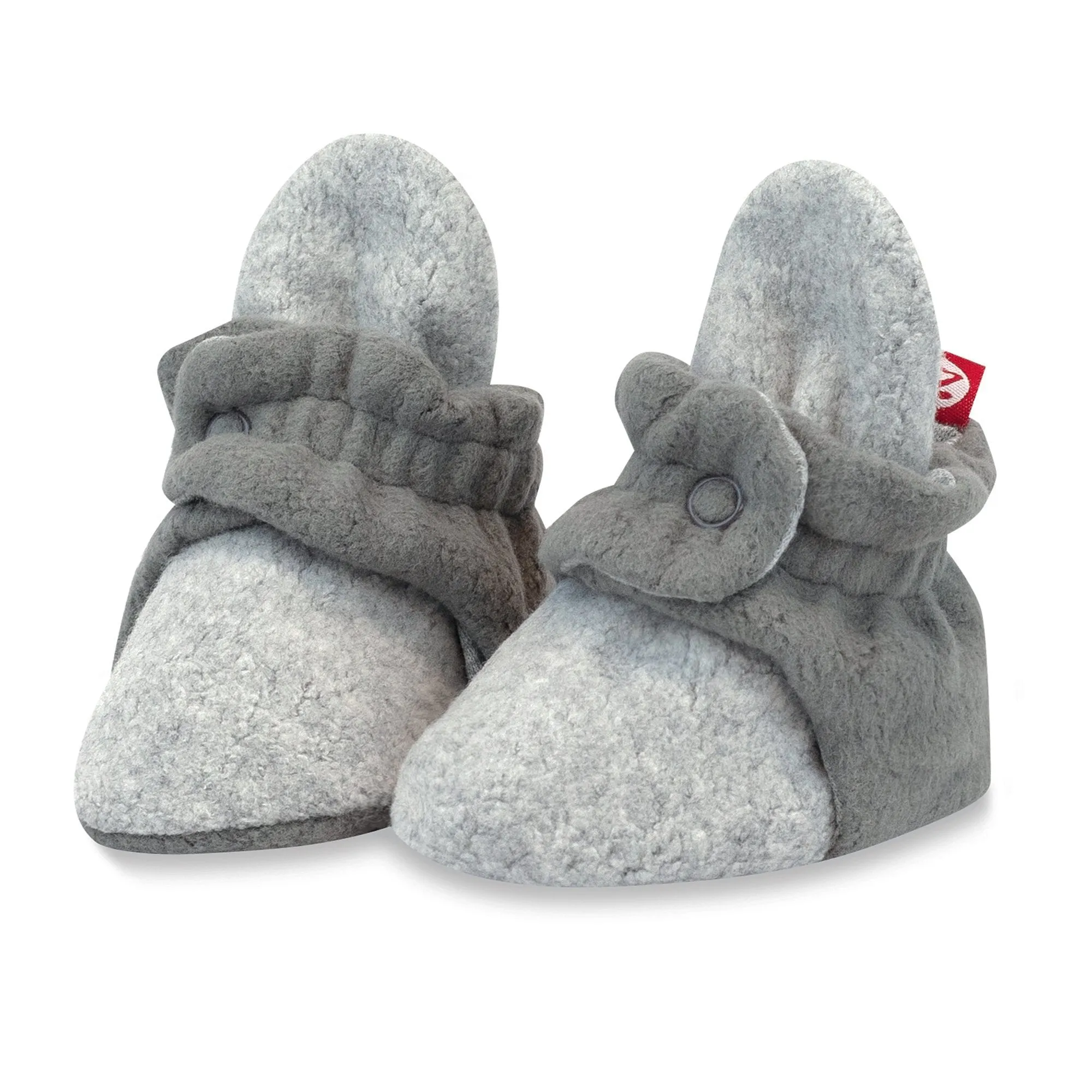 Cozie Fleece Color Block Gripper Baby Bootie - Heather Gray/Gray