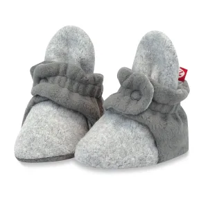 Cozie Fleece Color Block Gripper Baby Bootie - Heather Gray/Gray