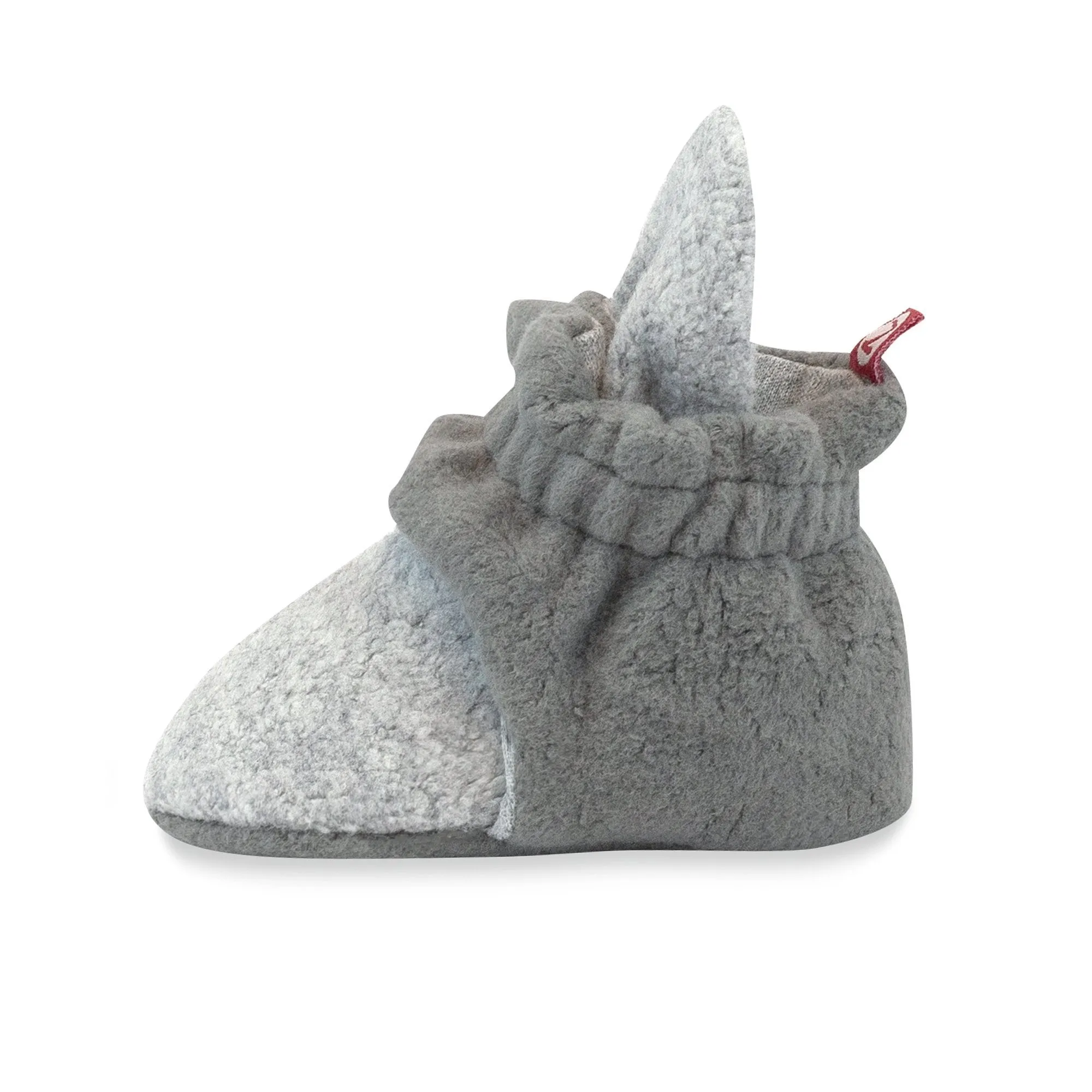 Cozie Fleece Color Block Gripper Baby Bootie - Heather Gray/Gray