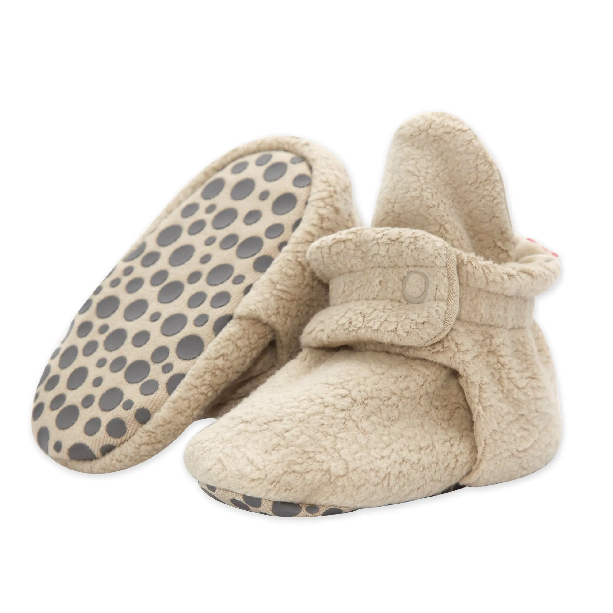 Cozie Fleece Gripper Baby Bootie 3 Pack - Khaki/Olive/Cream