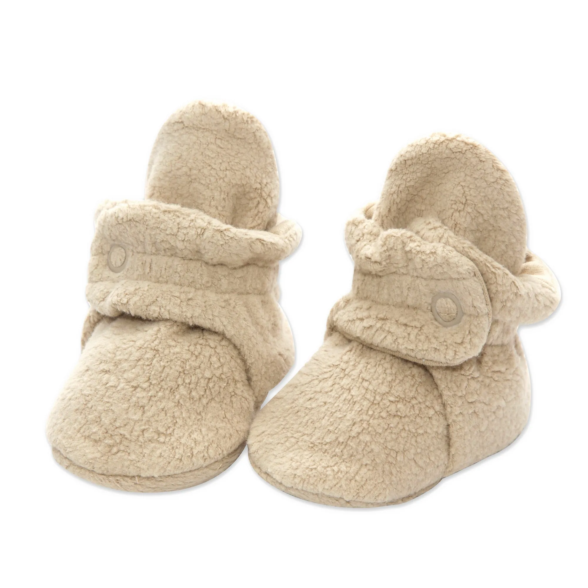 Cozie Fleece Gripper Baby Bootie - Khaki