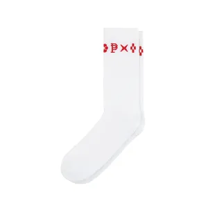 Crew Sock Monogram Sock (White/Red) - PA1001MCWR224