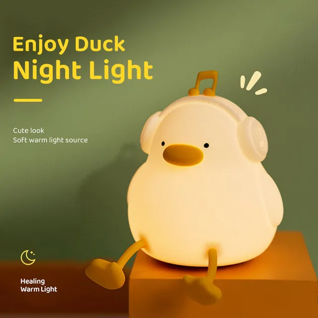 Cute Duck Touch Silicon Lamp - USB Chargeable