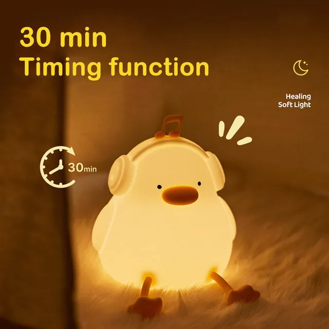 Cute Duck Touch Silicon Lamp - USB Chargeable