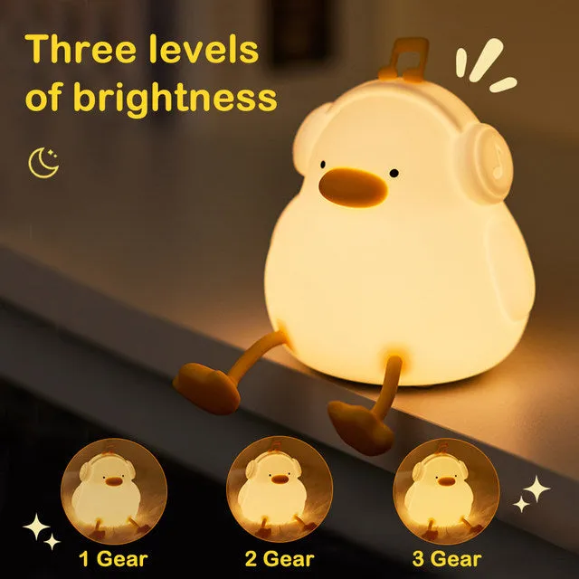 Cute Duck Touch Silicon Lamp - USB Chargeable