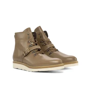 DapperFam Everest in Light Brown Men's Vitello Leather Hiking Boot