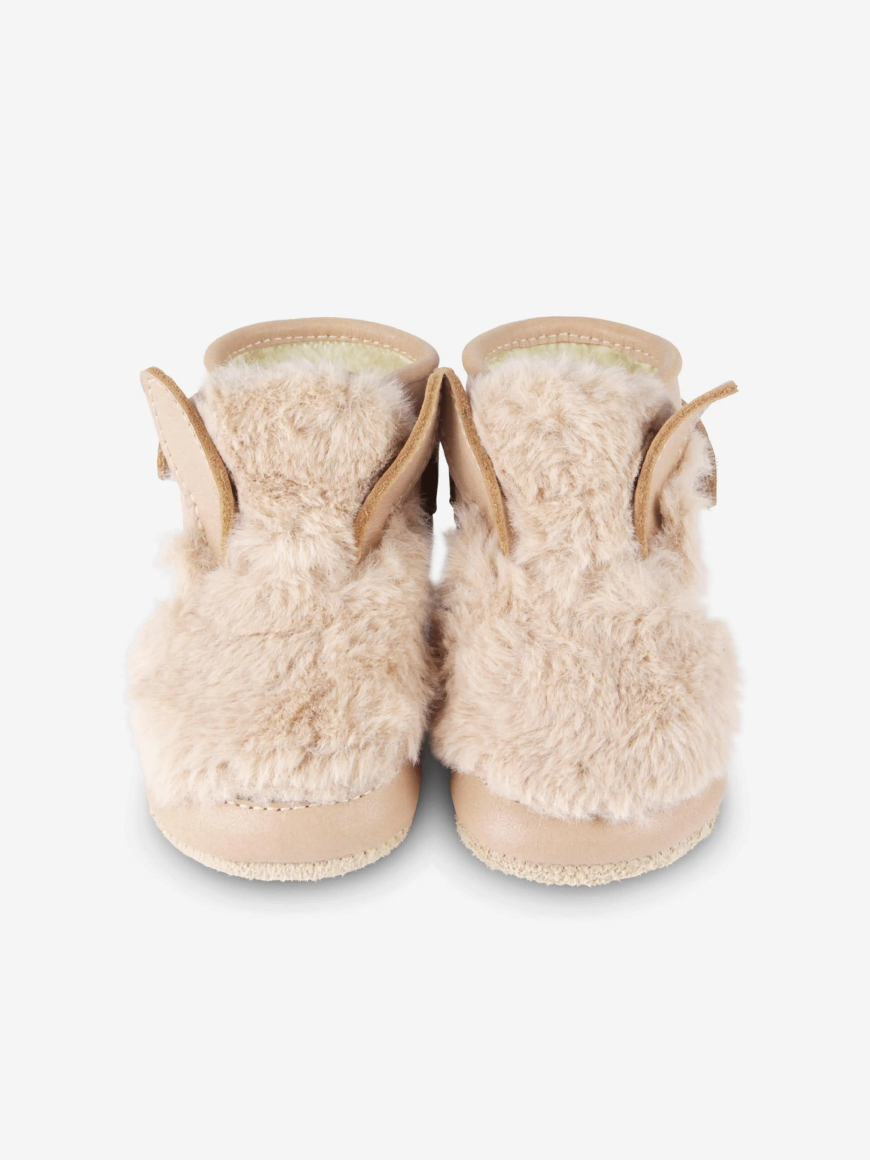 Donsje Baby Girls Richy Fluffy Bunny Booties in Beige