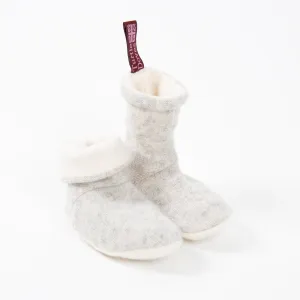 Dove Grey & Cream Cashmere Baby Booties