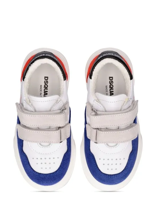 Dsquared2   Printed leather strap sneakers 