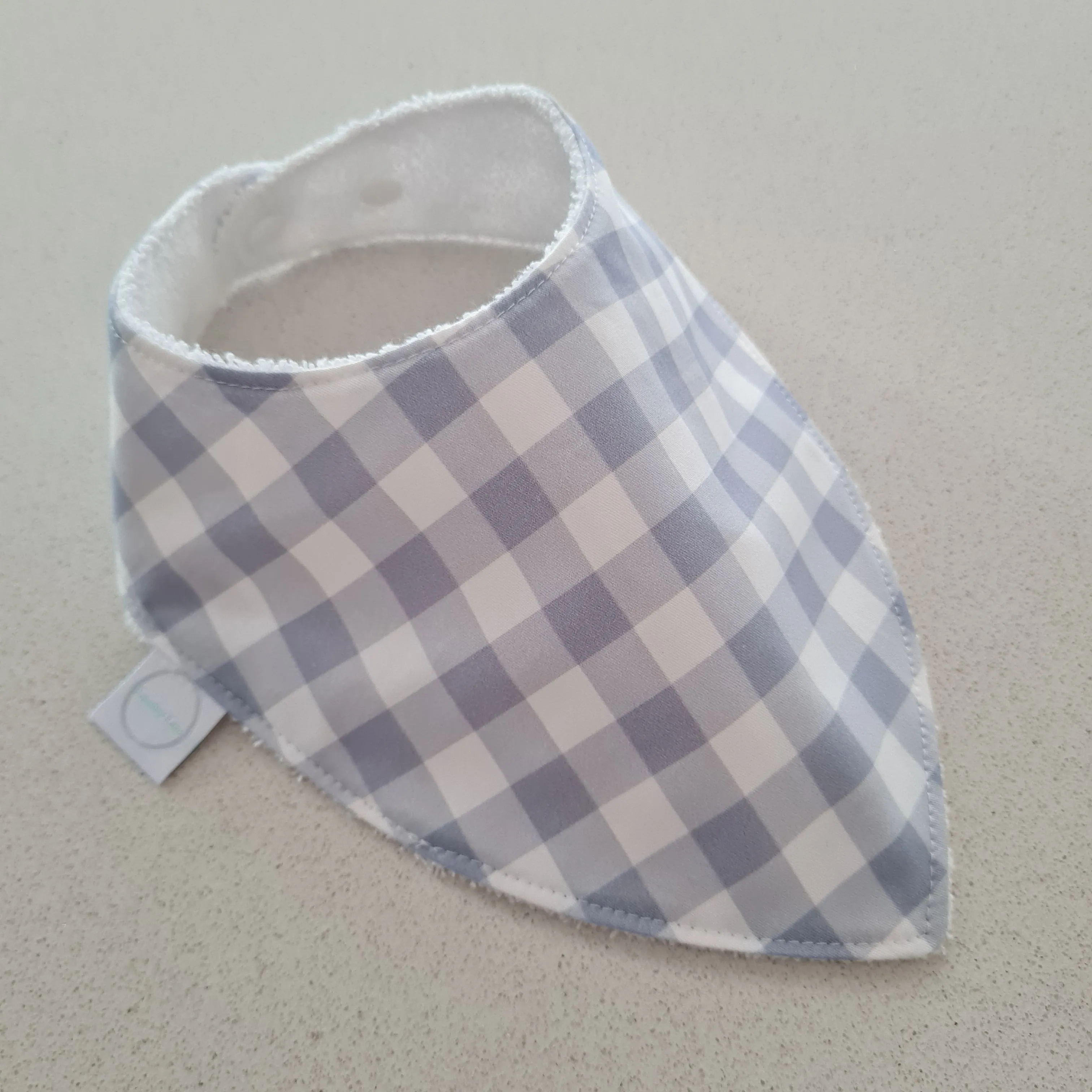 Duck Egg Gingham Bib