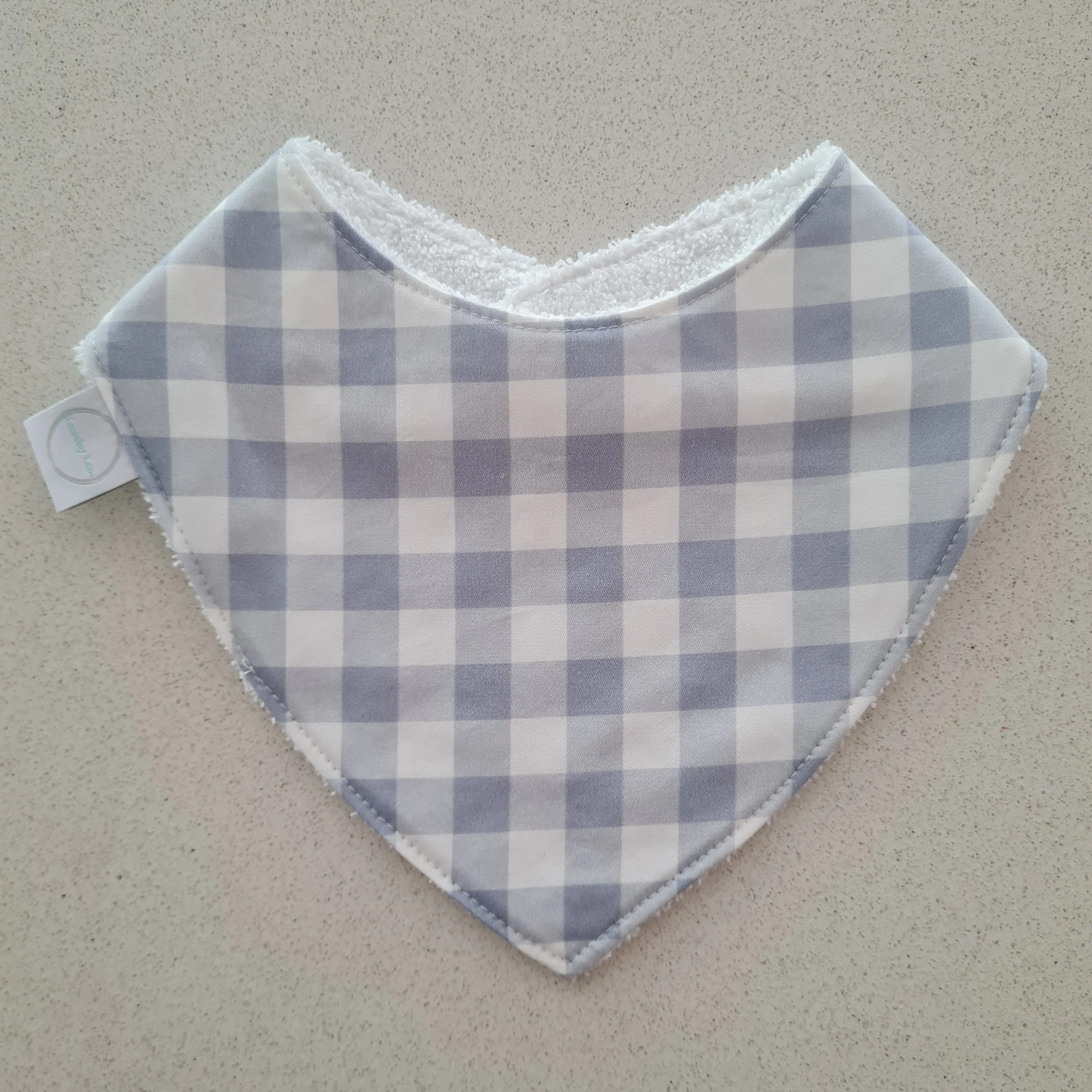 Duck Egg Gingham Bib