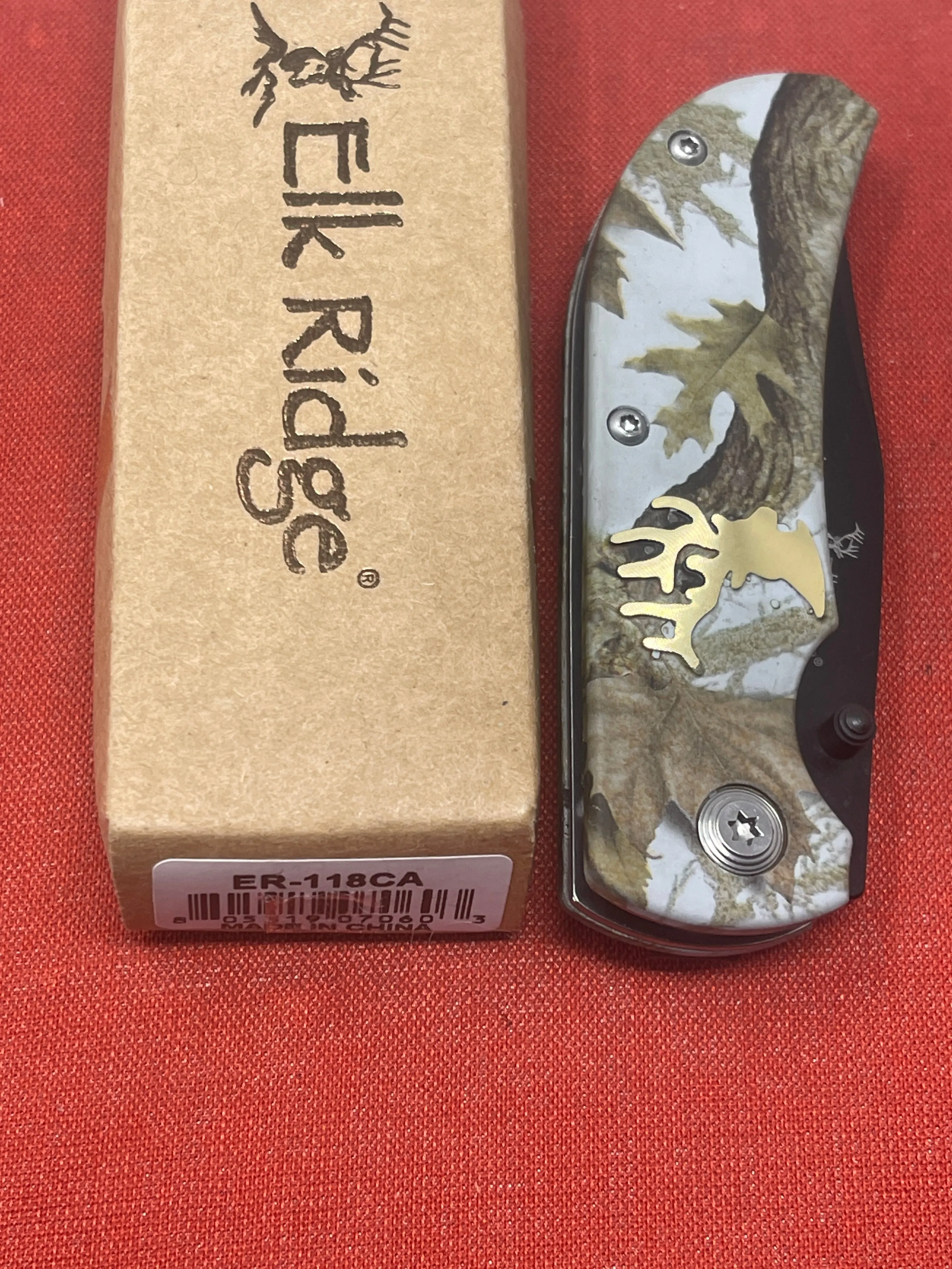 Elk Ridge 118CA UK EDC Woodland Folding Knife - 2.5" Clip Point Locking Blade