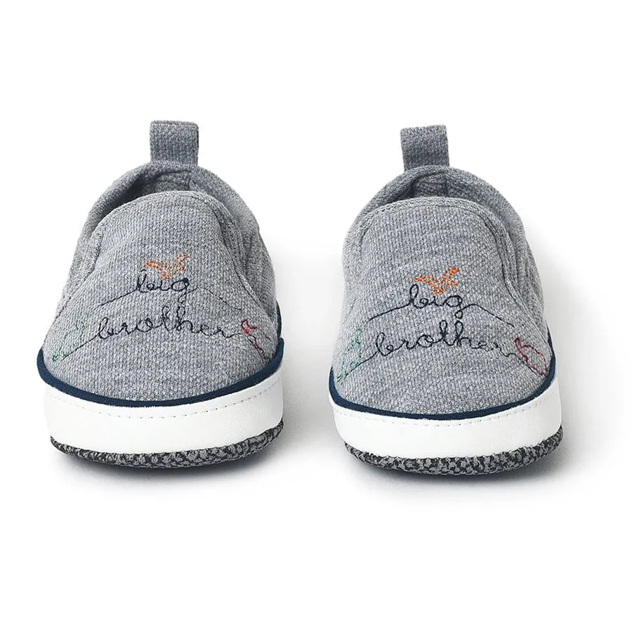 Fave Baby Boy Grey Woven Booties