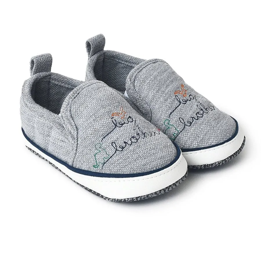 Fave Baby Boy Grey Woven Booties