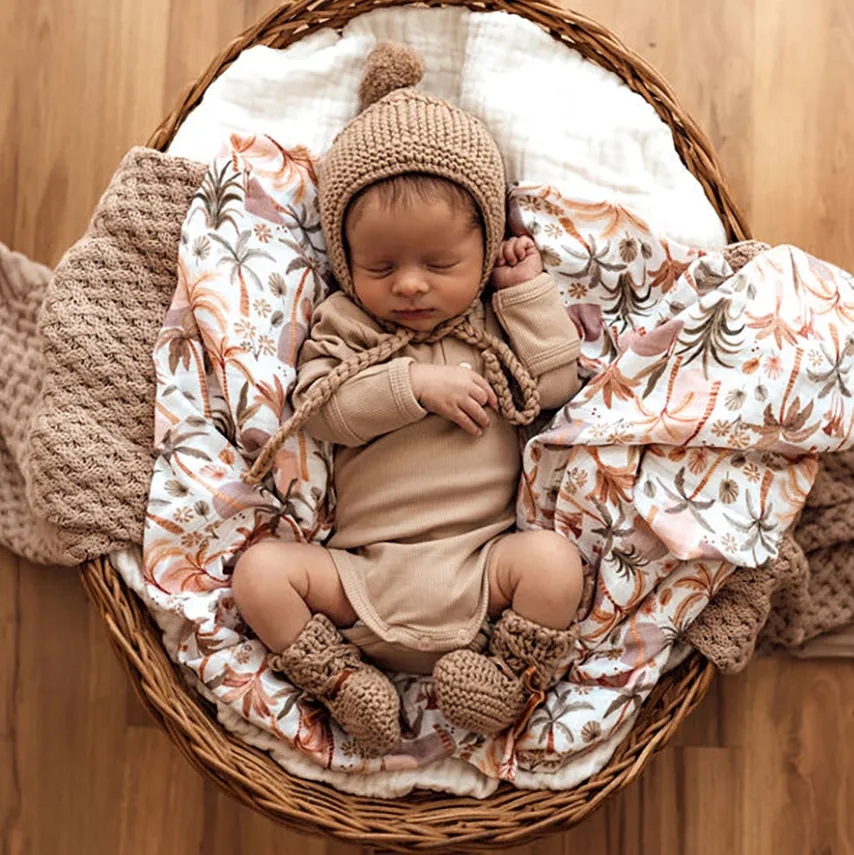 Fawn Merino Wool Bonnet & Booties