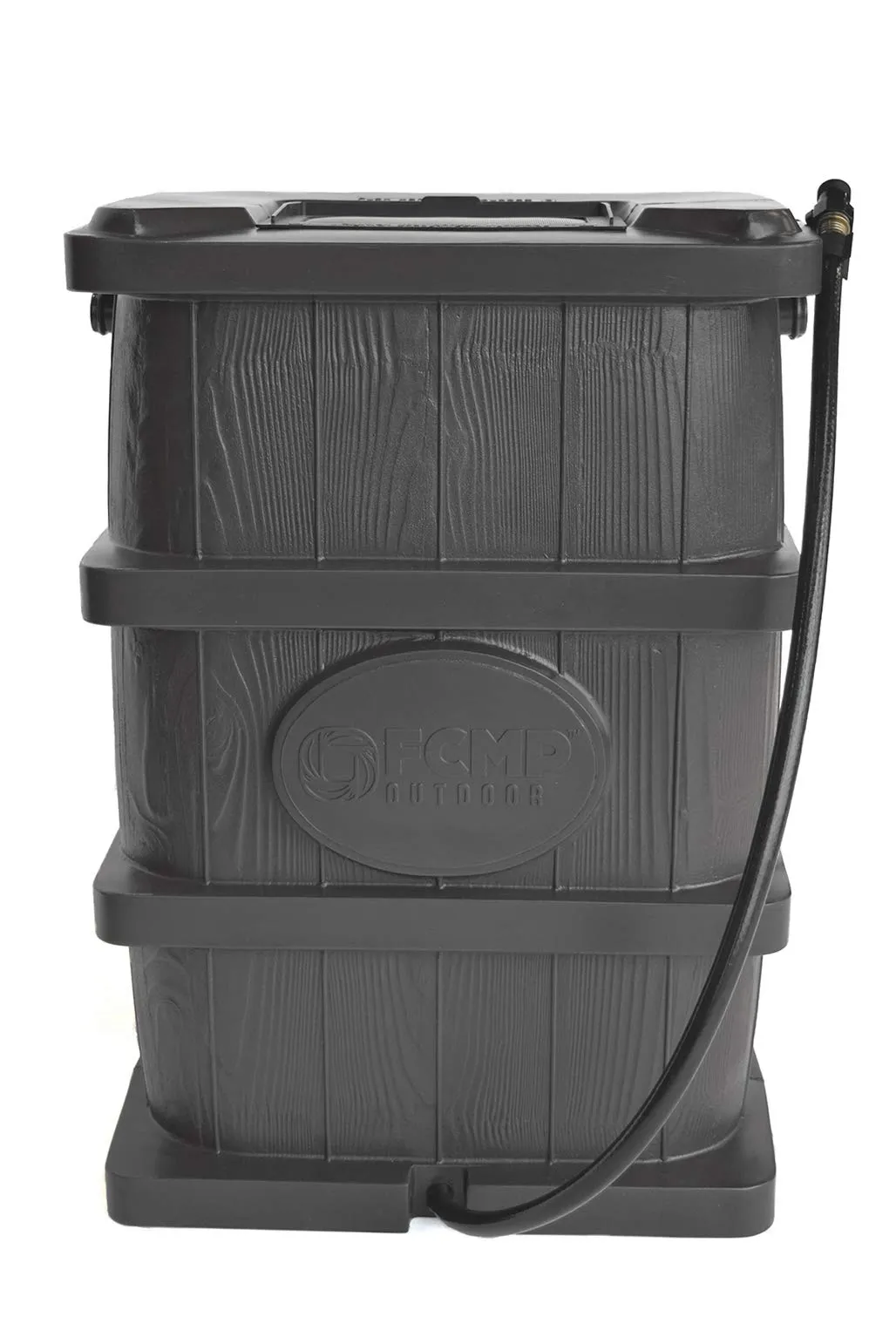 FCMP - Outdoor Slim Line 45-Gallon Wood Grain Rain Water Barrel