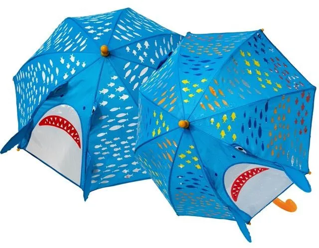 Floss & Rock Children's Colour Changing Umbrella - 3D Shark