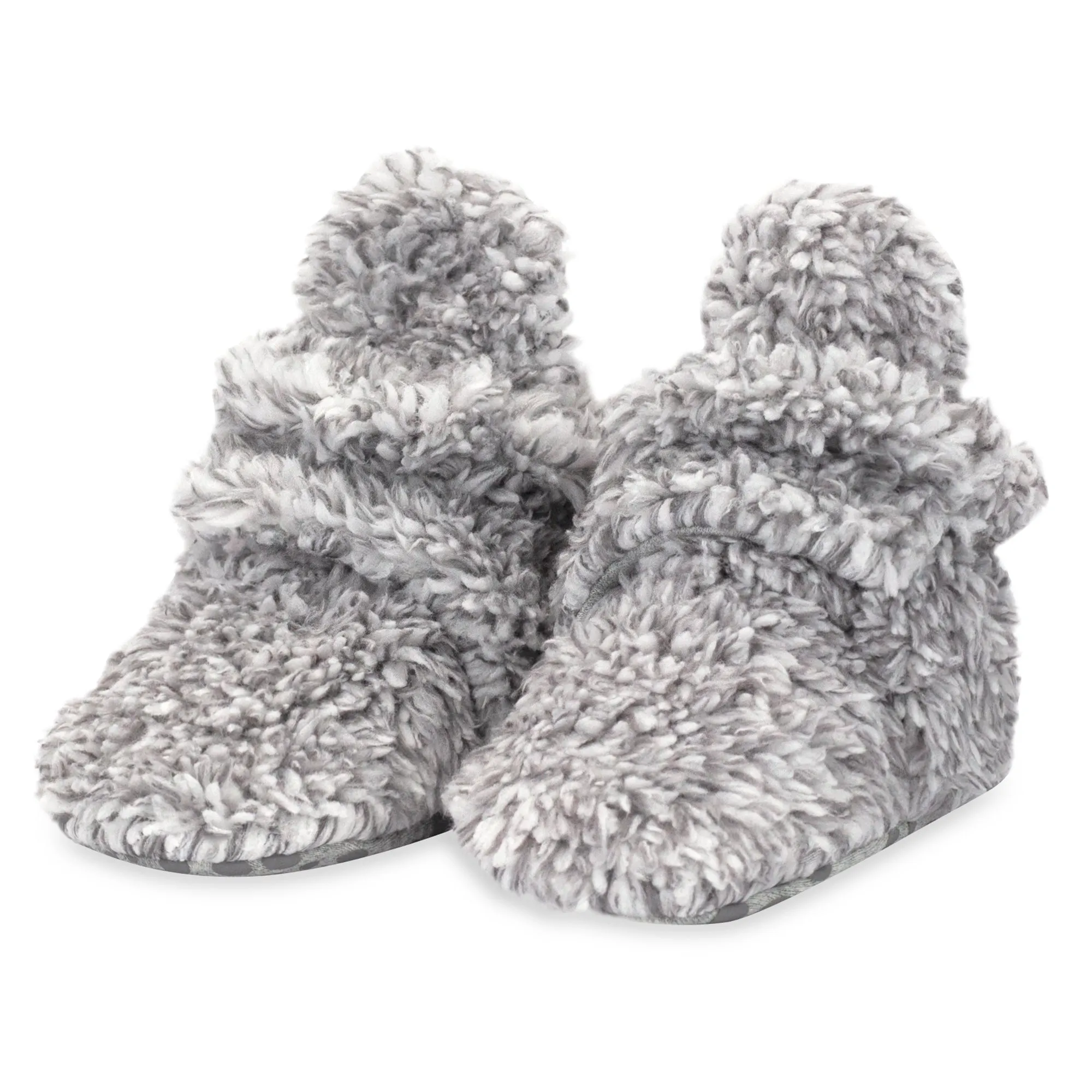 Furry Bootie and Furry Bear Hat Set - Heather Gray