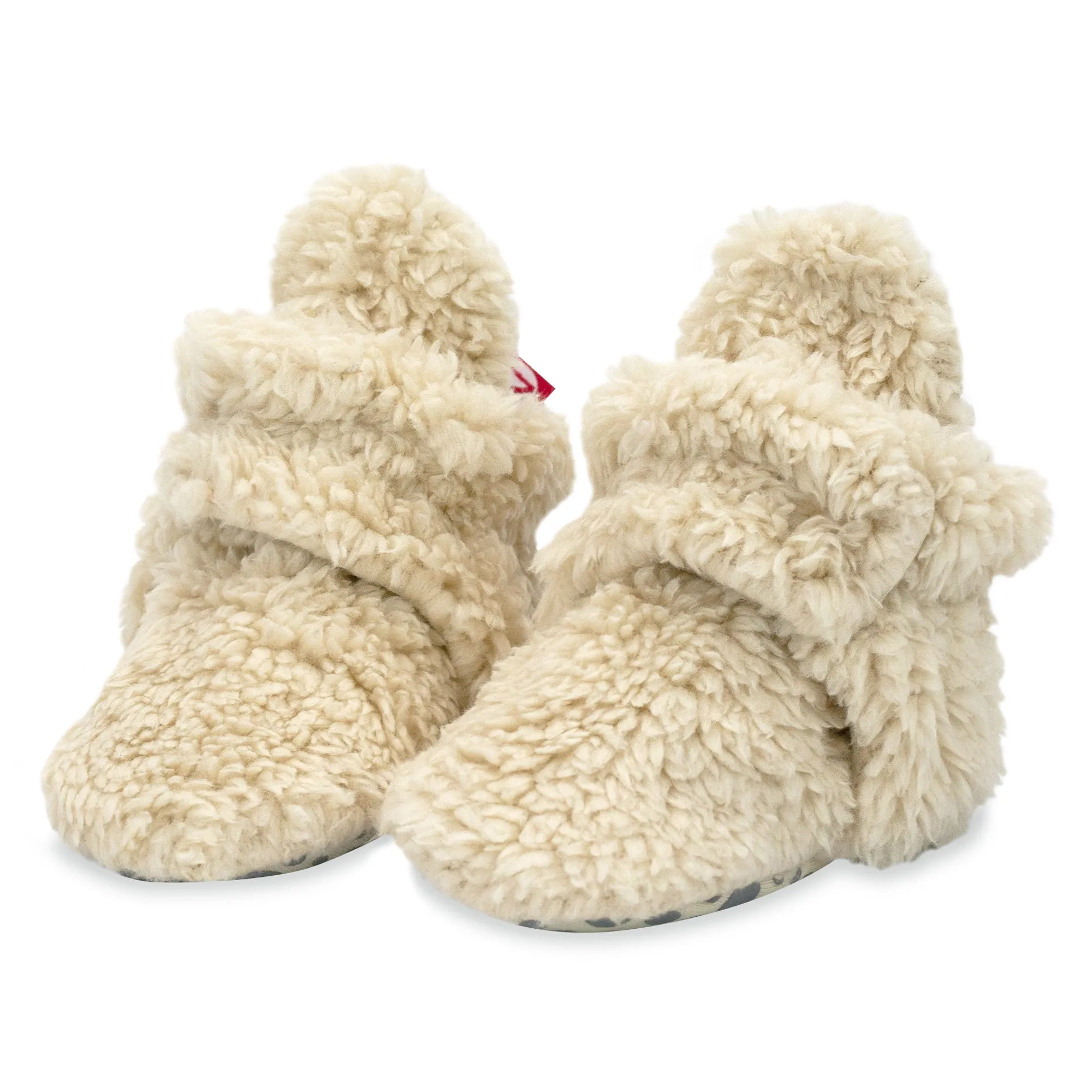 Furry Bootie and Furry Bear Hat Set - Oat