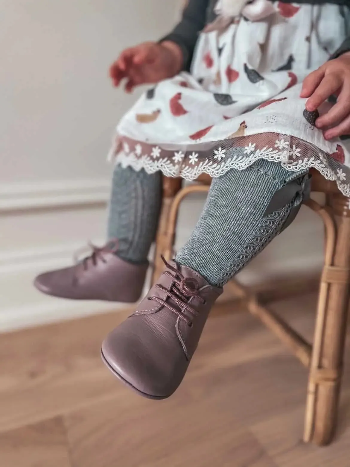 Gabriella- Pink Leather Baby Booties